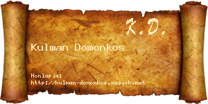 Kulman Domonkos névjegykártya